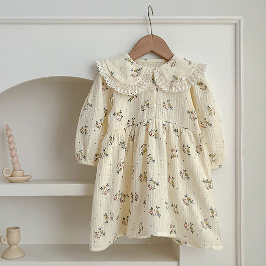 Adorable Baby Lace Collar Onesies or Floral Pattern Girls Dress-1
