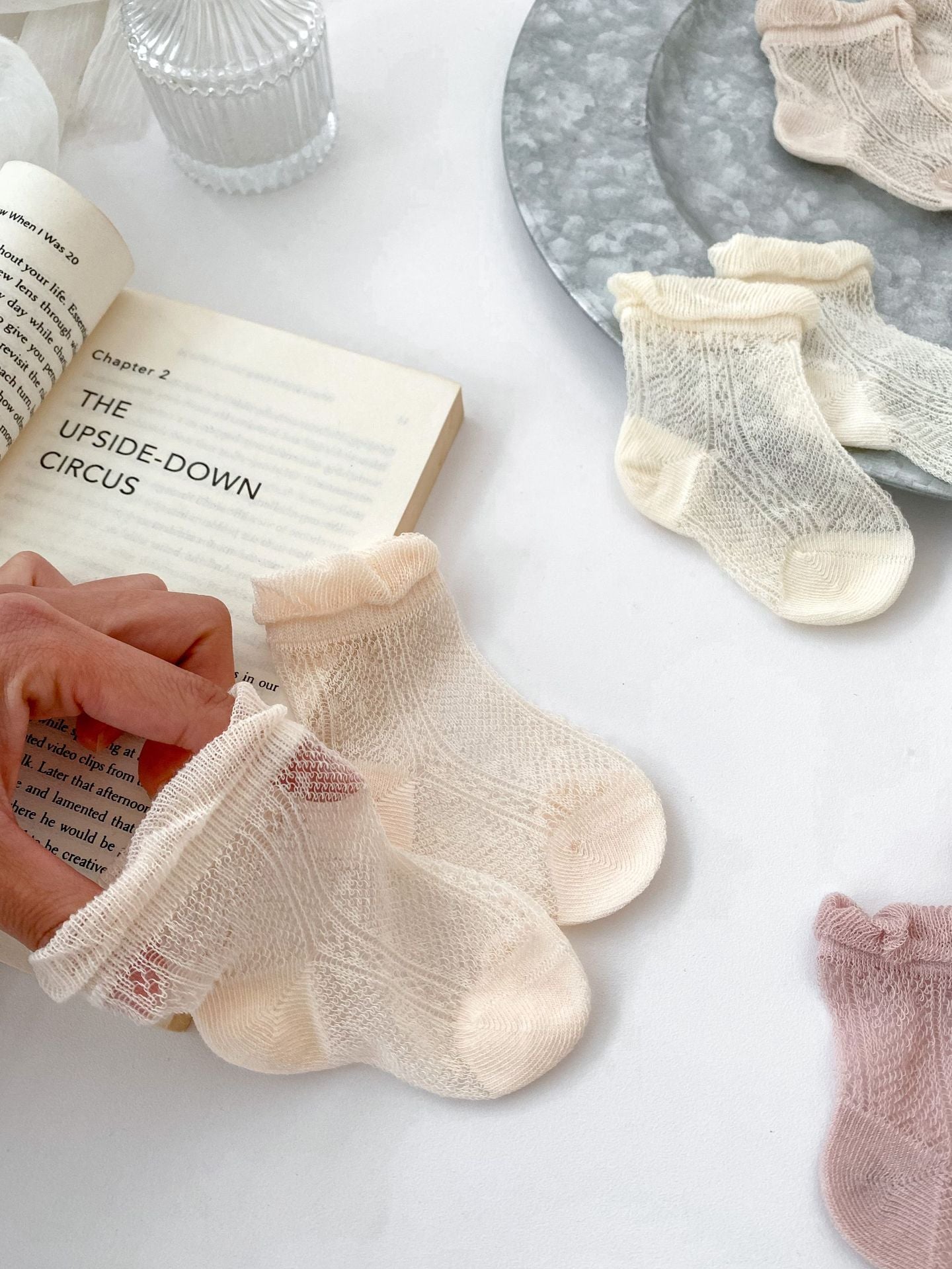 Summer Super Thin Breathable Socks For Girls: Baby Girls Solid Color Socks-2