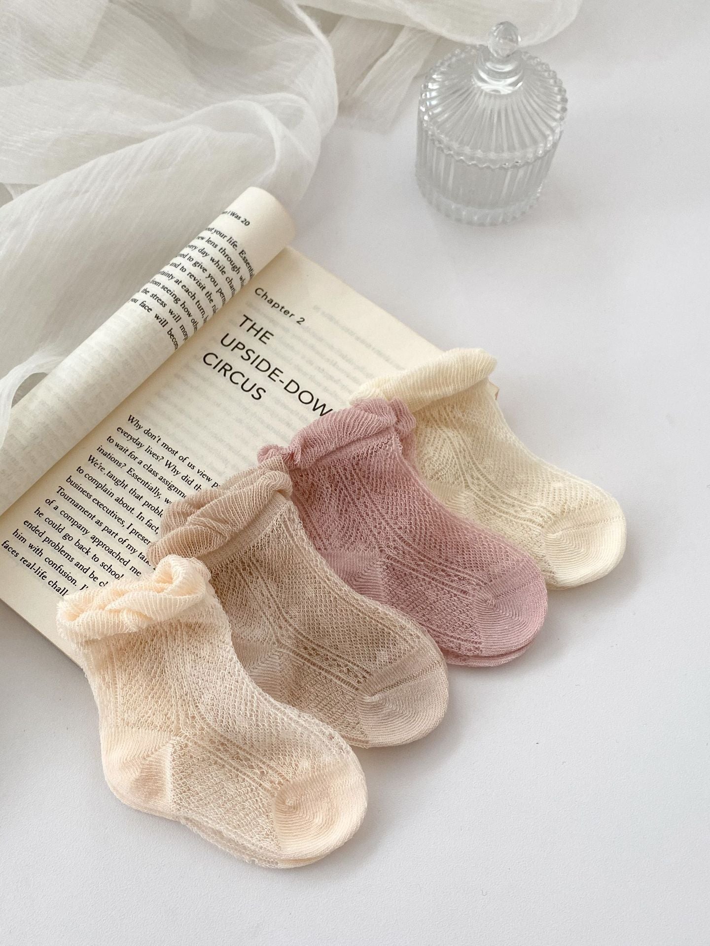 Summer Super Thin Breathable Socks For Girls: Baby Girls Solid Color Socks-5