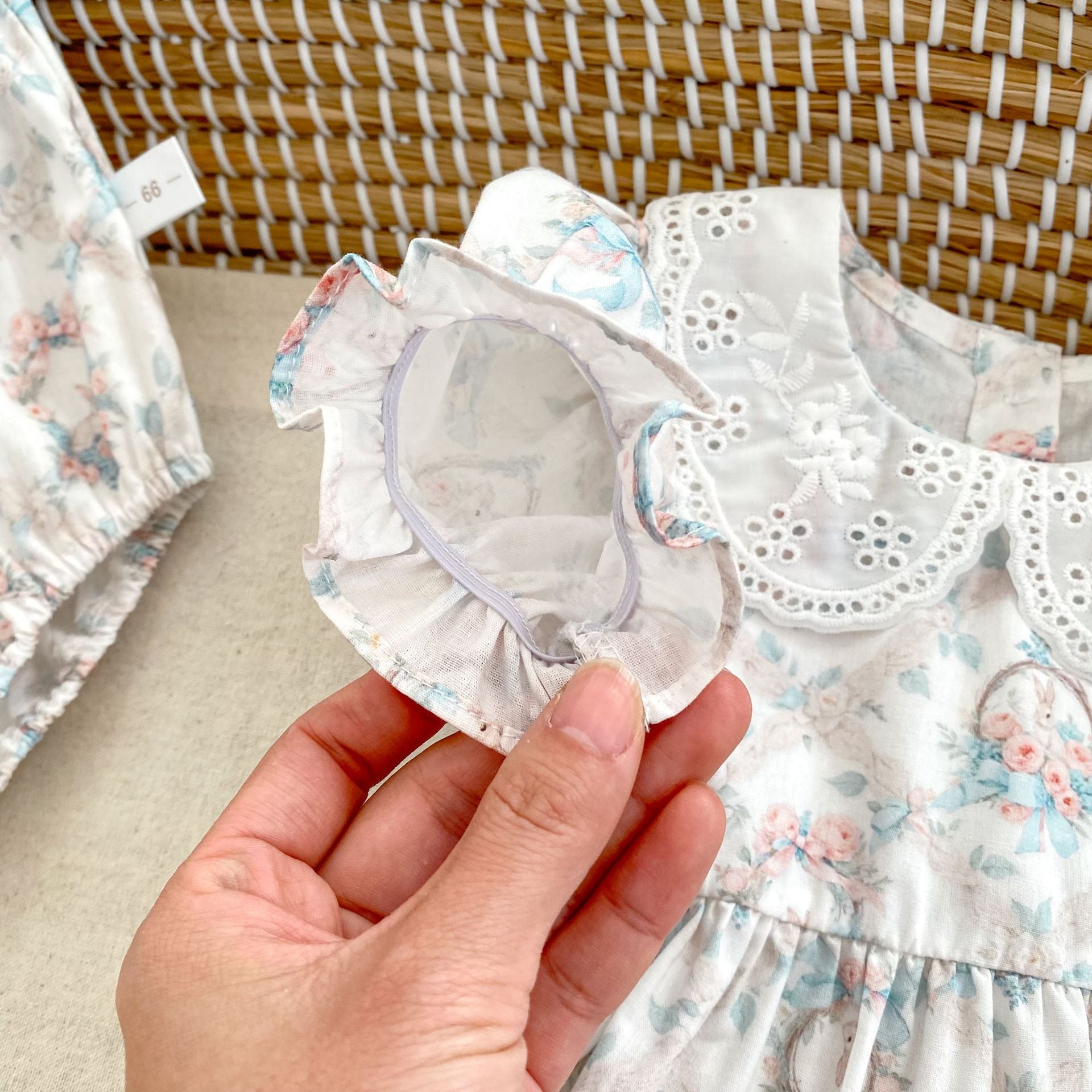 Summer Baby Kids Girls Floral Pattern Short Sleeves Dress and Bloomers Clothing Set-4