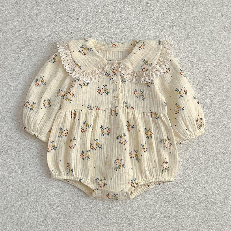 Adorable Baby Lace Collar Onesies or Floral Pattern Girls Dress-6